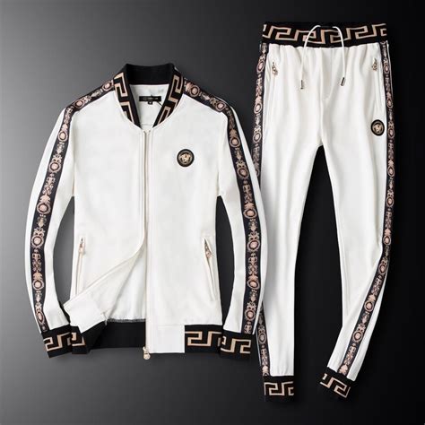 versace sweatpants fake white|velvet tracksuit men's versace.